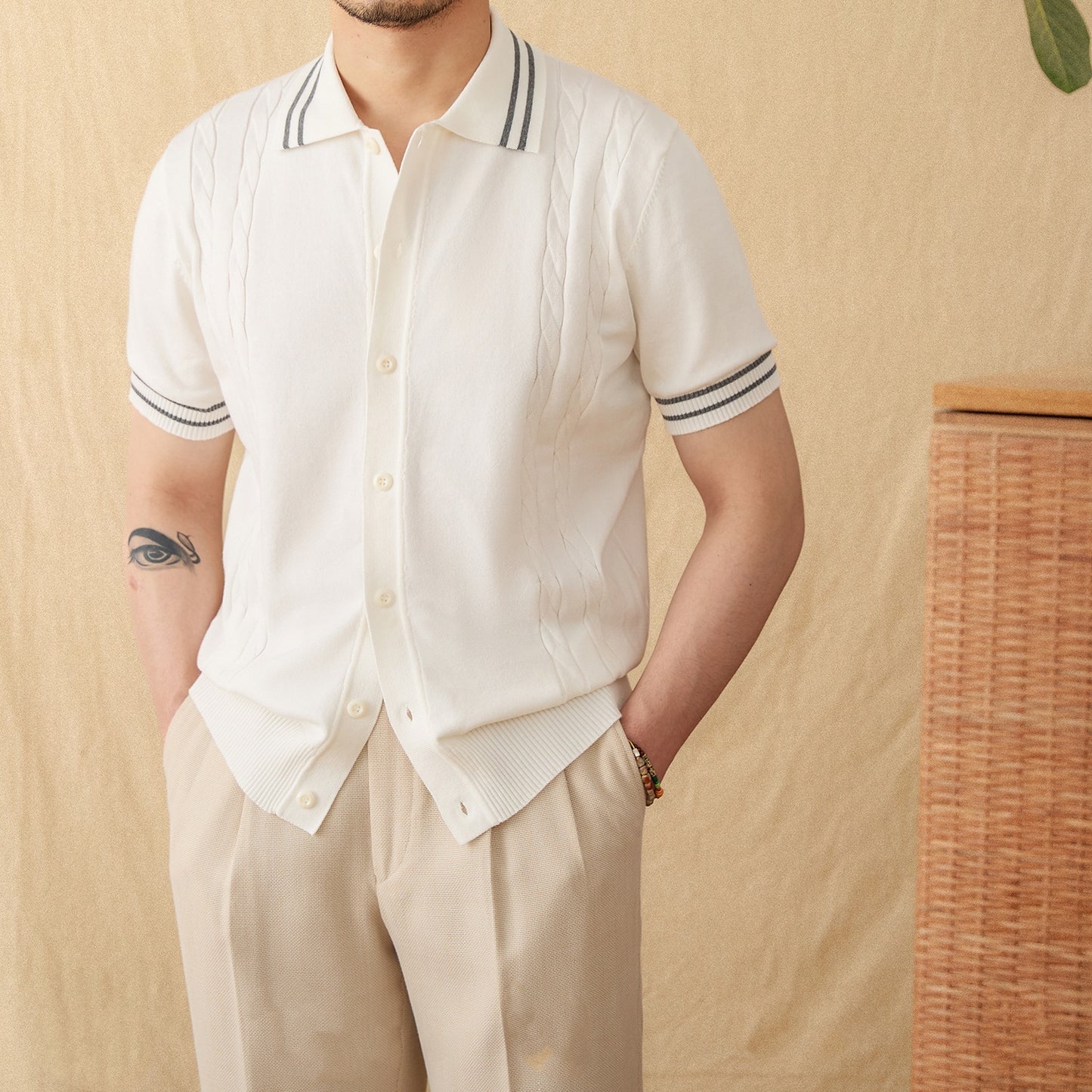 UrbanStoff | Baumwoll-Strick Poloshirt