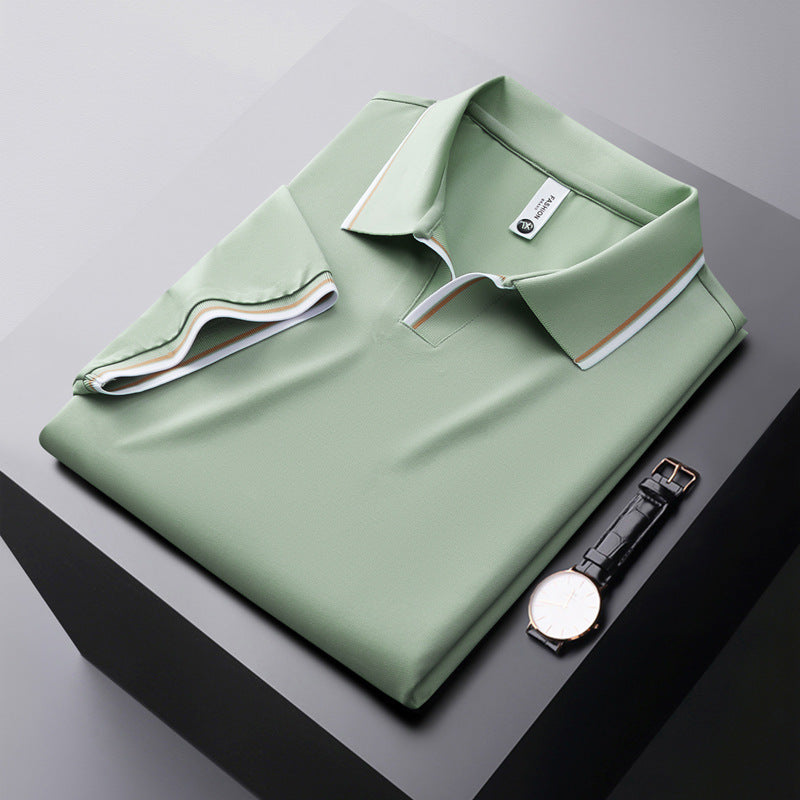 Maulbeerseide Kurzarm-Poloshirt