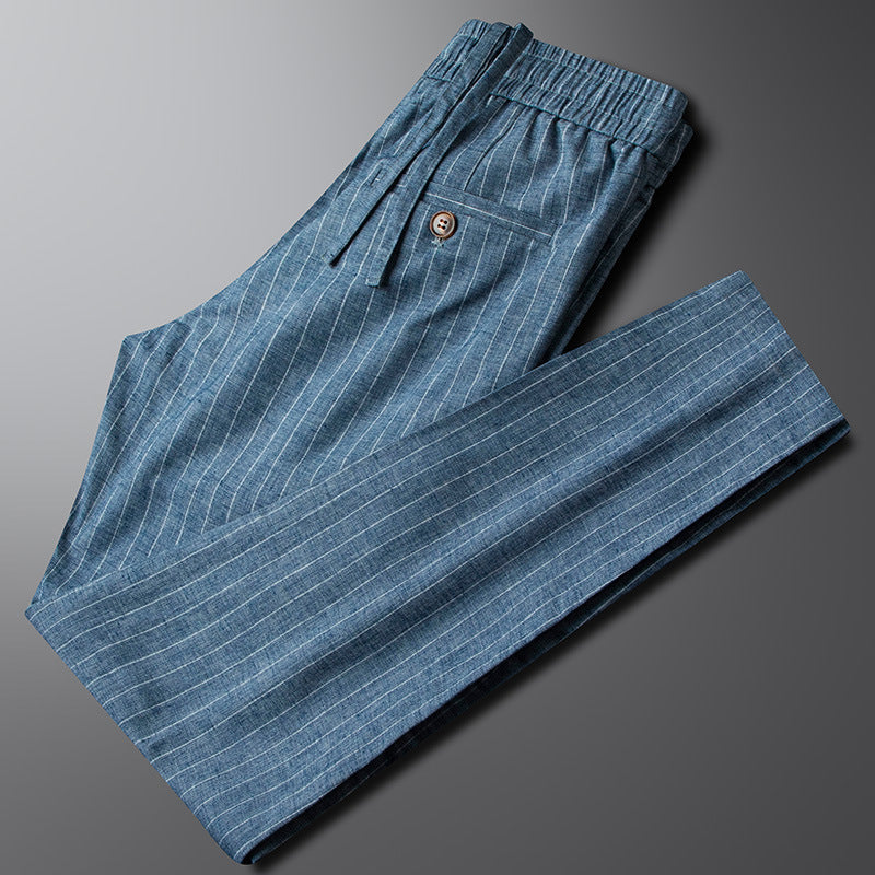 UrbanStoff | Leinenhose mit Streifen