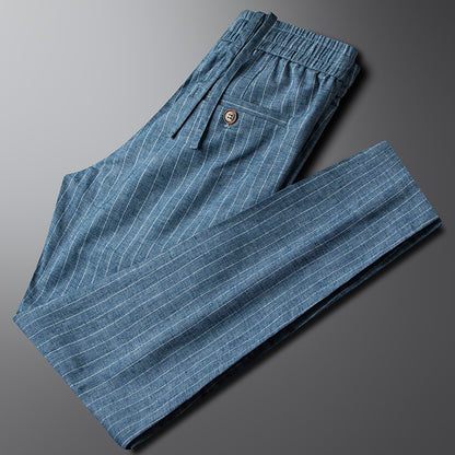 UrbanStoff | Leinenhose mit Streifen