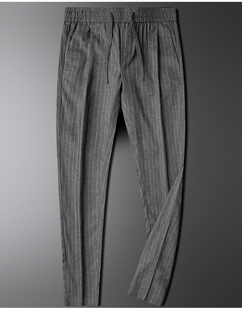 UrbanStoff | Leinenhose mit Streifen