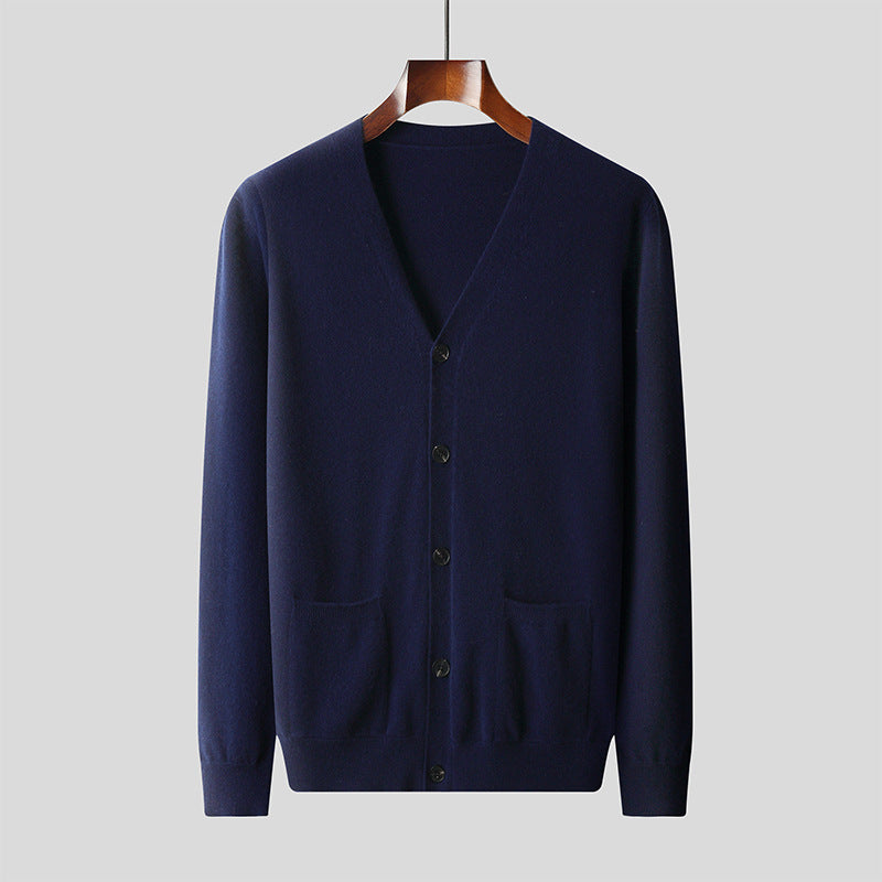 UrbanStoff | Reiner Woll-Cardigan V-Ausschnitt