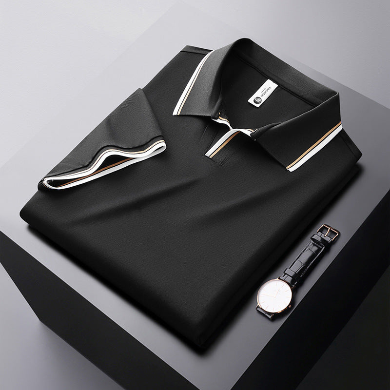 Maulbeerseide Kurzarm-Poloshirt