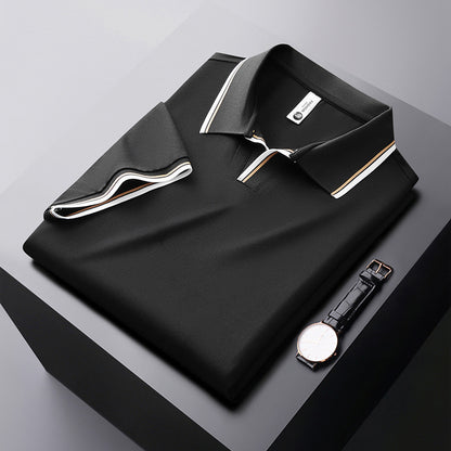 Maulbeerseide Kurzarm-Poloshirt