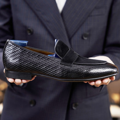 Lederloafer mit Struktur