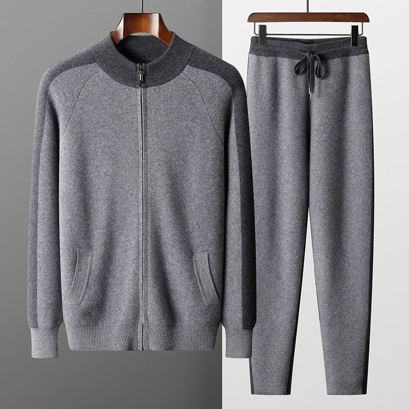 Kaschmir Half-Zip Strick Trainingsanzug
