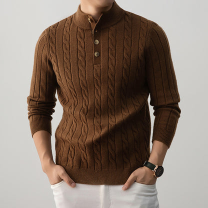 Zopfmuster Henley Pullover