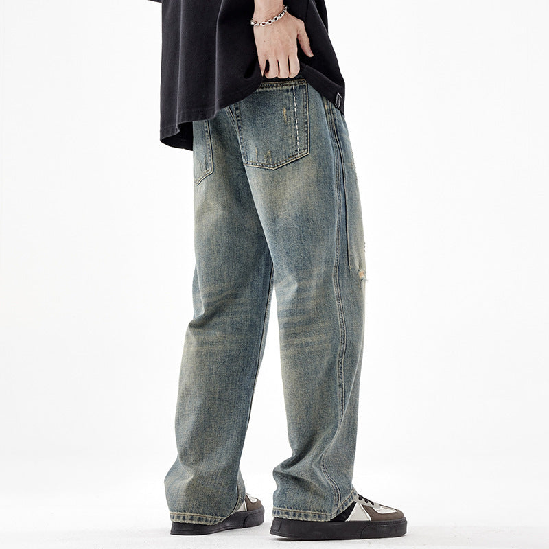 UrbanStoff | Retro Wide-Leg Ripped-Jeans