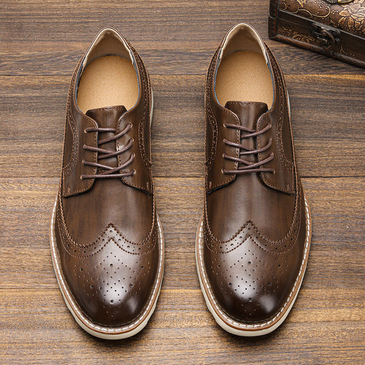 Klassische Leder Brogue Sneaker – Leicht & Bequem