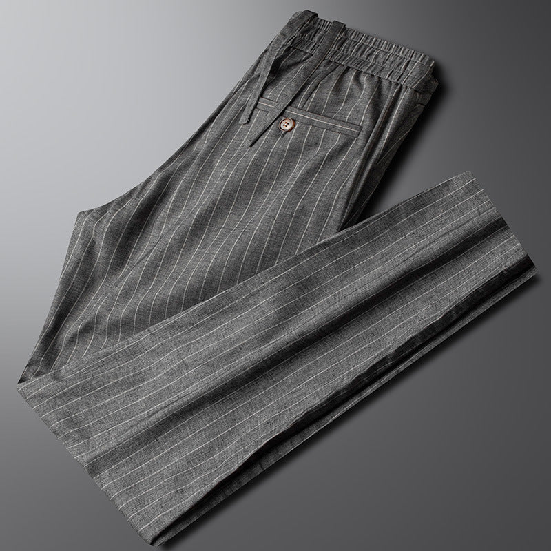 UrbanStoff | Leinenhose mit Streifen