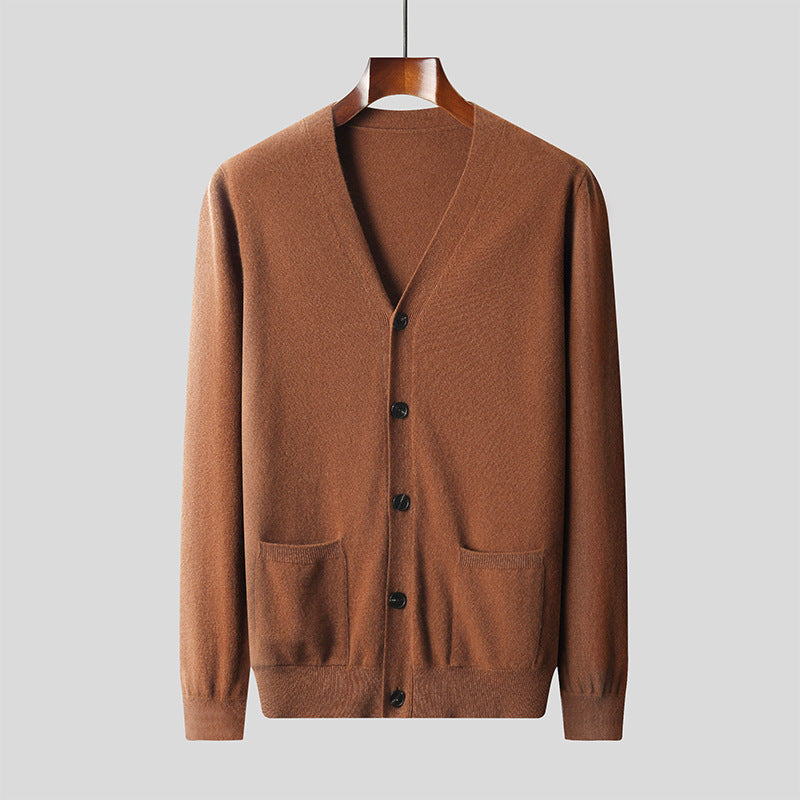 UrbanStoff | Reiner Woll-Cardigan V-Ausschnitt