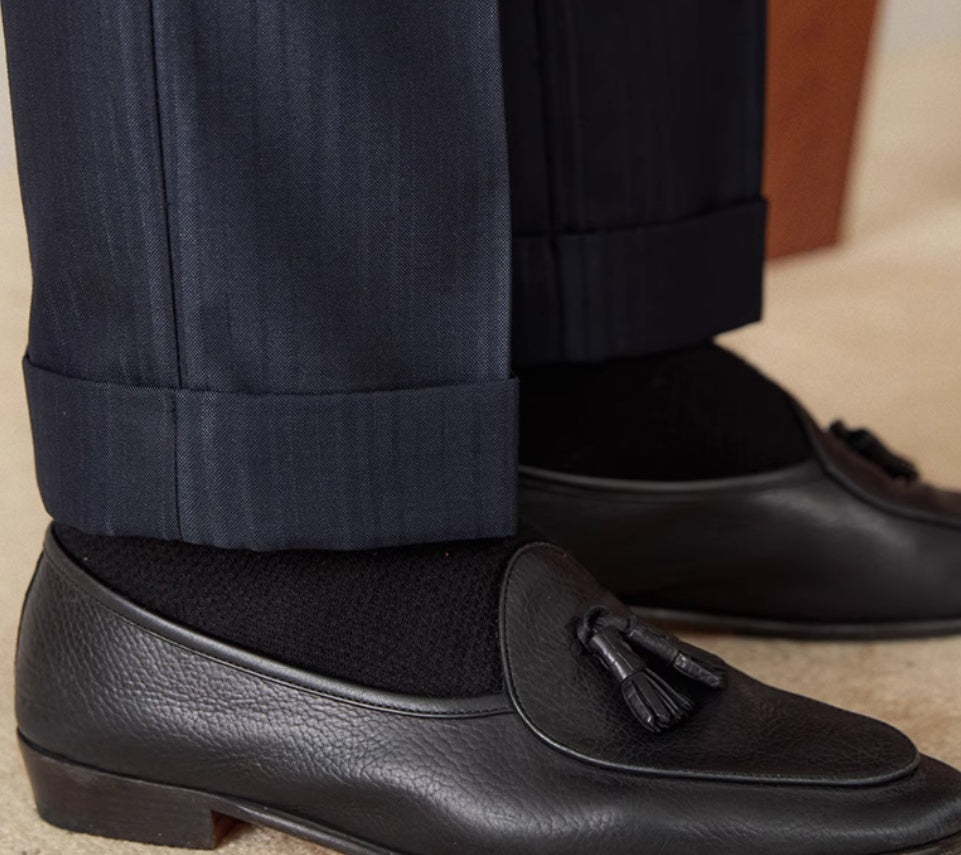 Gestreifte High-Waist Anzughose