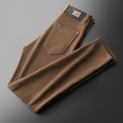 Herren Jacquard Freizeit Hose