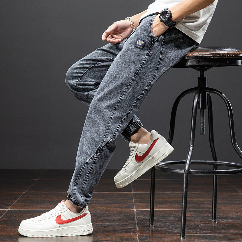 Locker geschnittene Denim Jogger Jeans