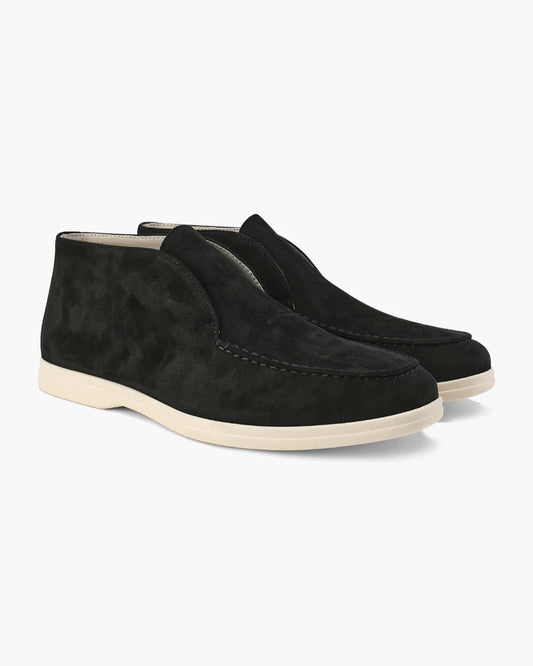 High-Cut Suede Loafers