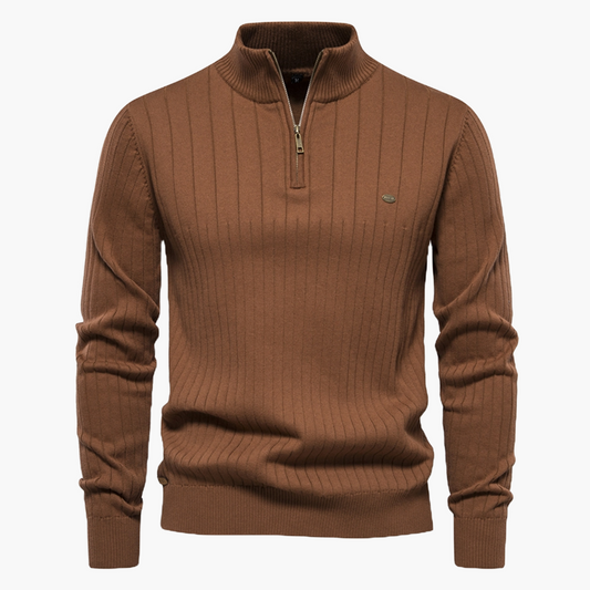 Slim Fit Halbzip-Pullover für Herren