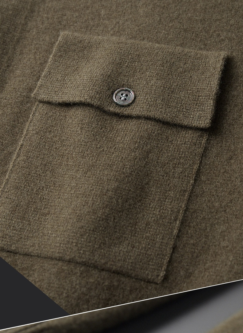 Polokragen Woll-Cardigan