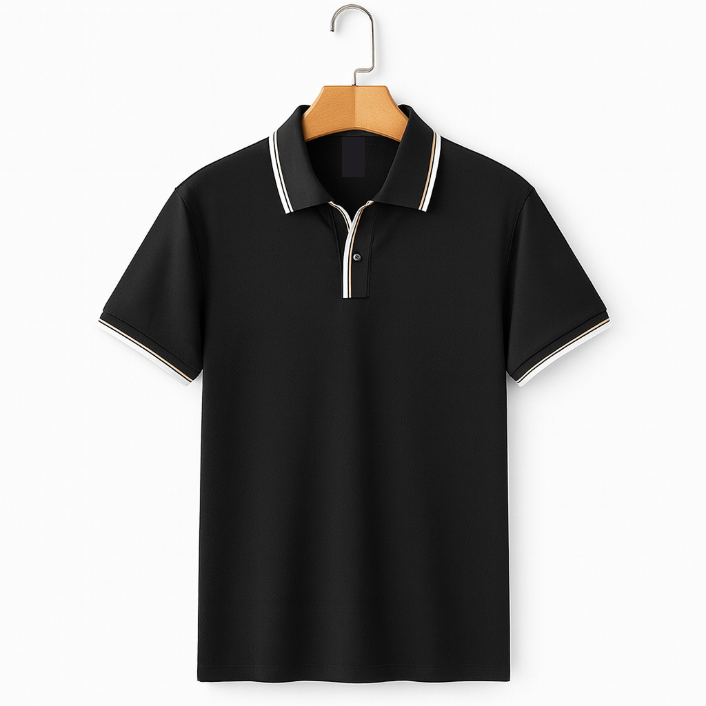 Maulbeerseide Kurzarm-Poloshirt