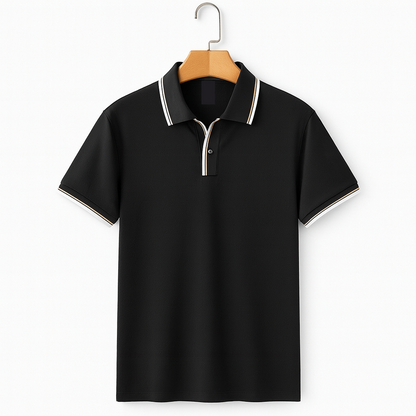 Maulbeerseide Kurzarm-Poloshirt
