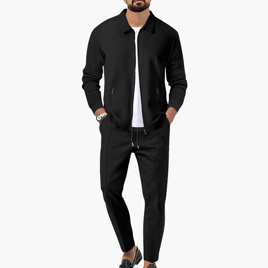 Slim-Fit Reißverschluss-Cardigan Anzug