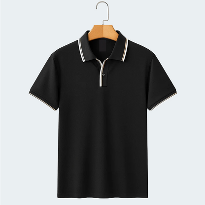 Maulbeerseide Kurzarm-Poloshirt