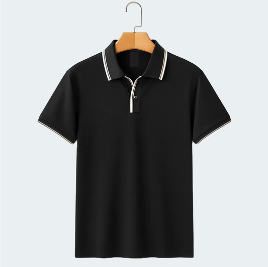 Maulbeerseide Kurzarm-Poloshirt