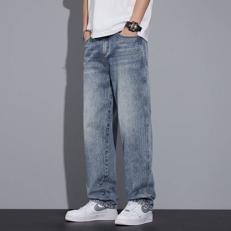 Hochwertige Loose-Fit Straight Jeans – Knitterarm & Bequem