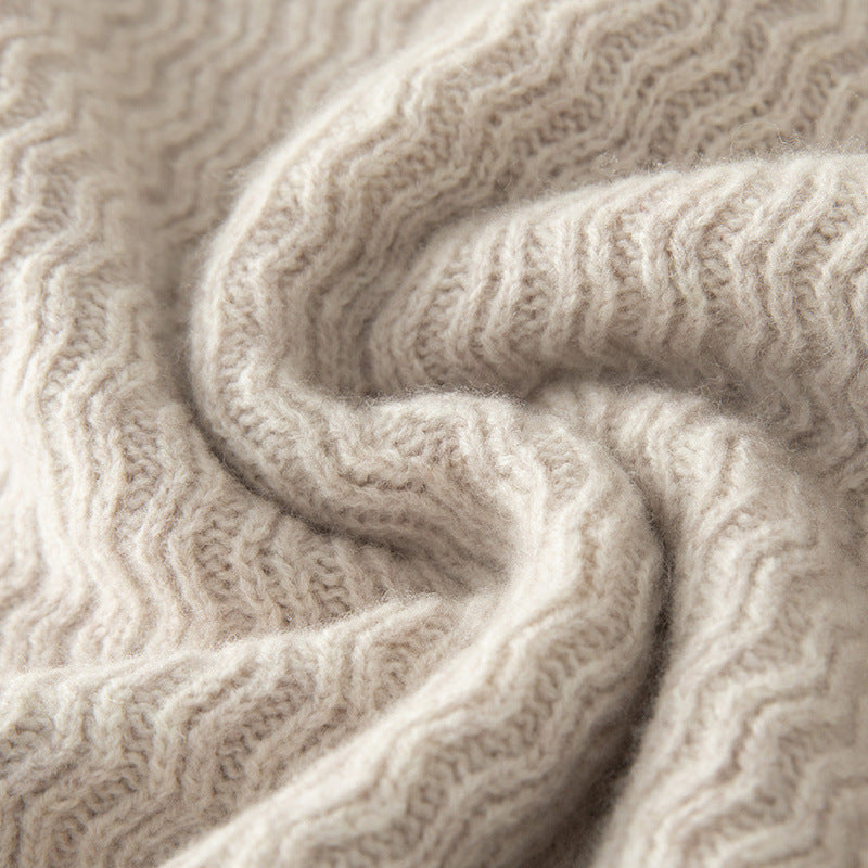 Wollpullover mit Halbreißverschluss