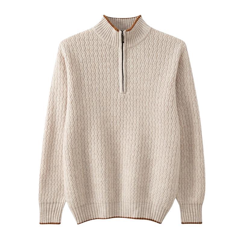 Wollpullover mit Halbreißverschluss