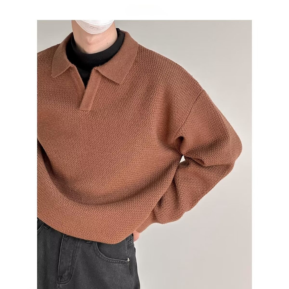 UrbanStoff | Herren Lockeres Langarmshirt
