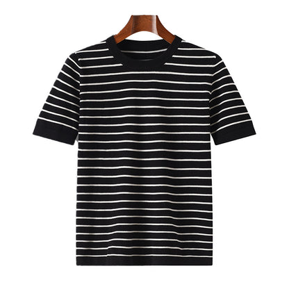 UrbanStoff | Gestreiftes Baumwoll-T-Shirt