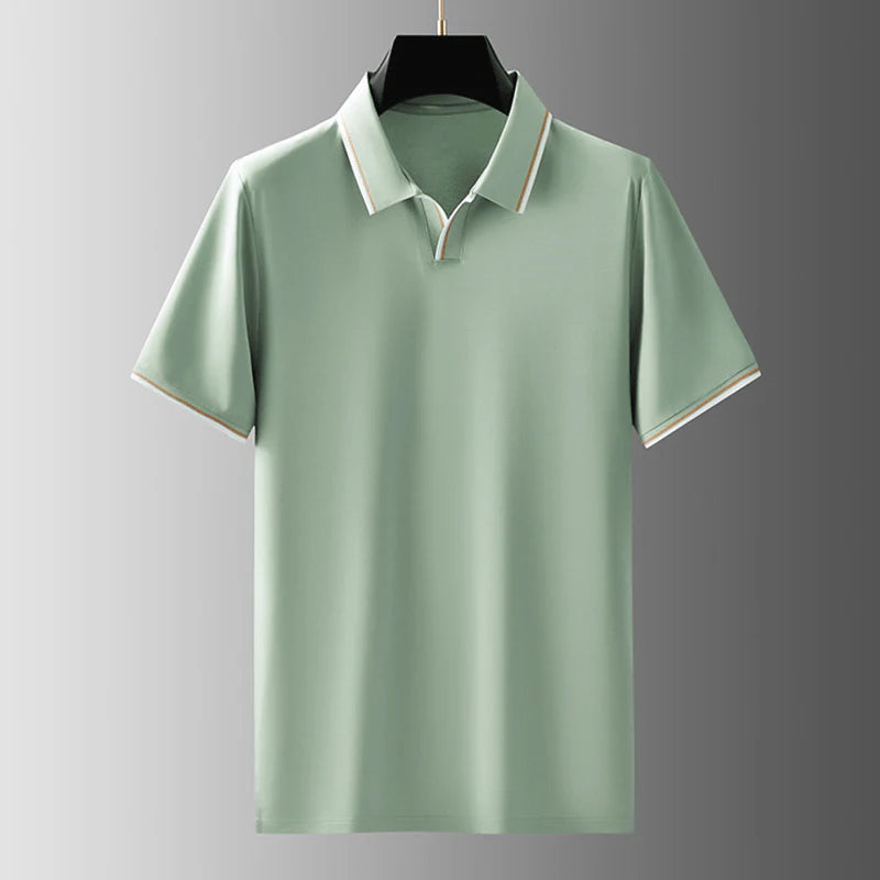 Maulbeerseide Kurzarm-Poloshirt