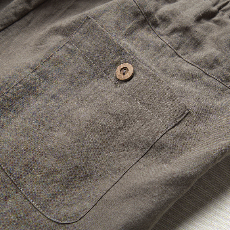 Herren Leinen Freizeithose