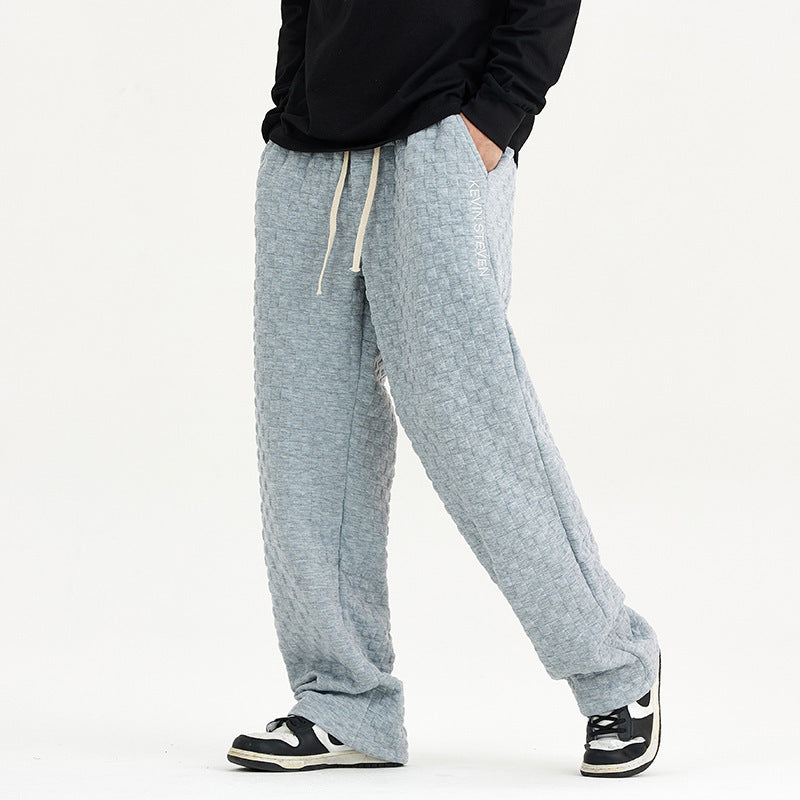 Locker geschnittene Karierte Strickhose