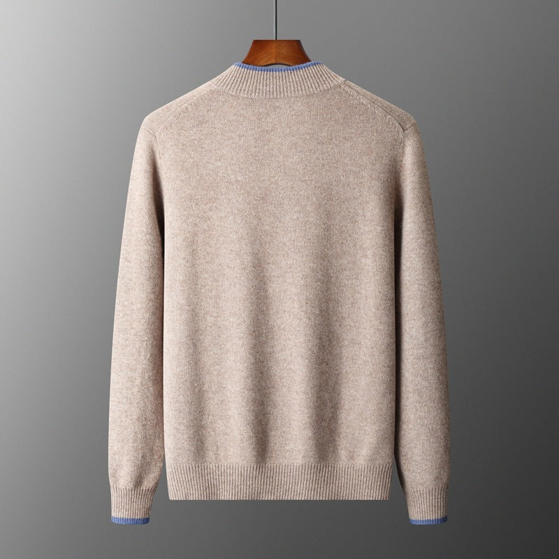 UrbanStoff | Herren Halbrollkragen Strickjacke mit Reißverschluss