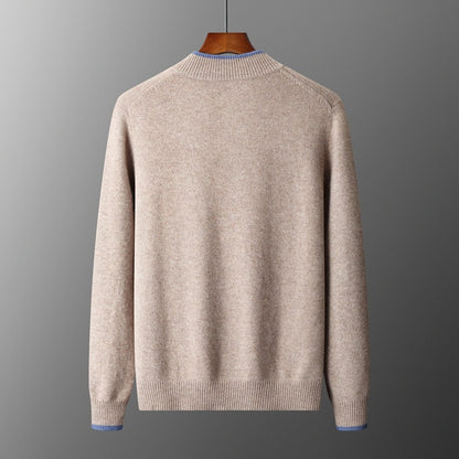 UrbanStoff | Herren Halbrollkragen Strickjacke mit Reißverschluss