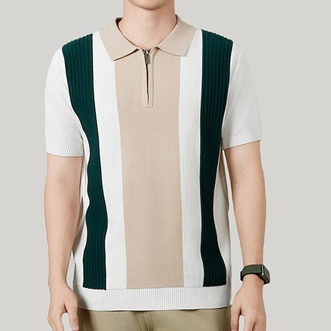Kontraststreifen Strickshirt