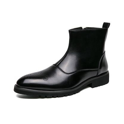 Klassische Lederstiefel mit Reißverschluss