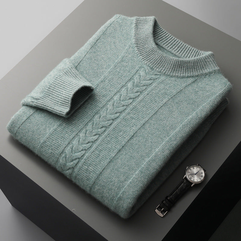 Halbkragen-Kaschmirpullover Herren Langarm