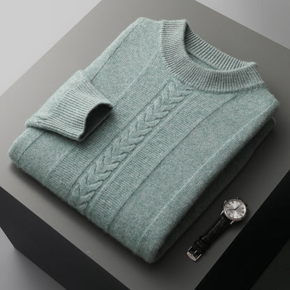 Halbkragen-Kaschmirpullover Herren Langarm