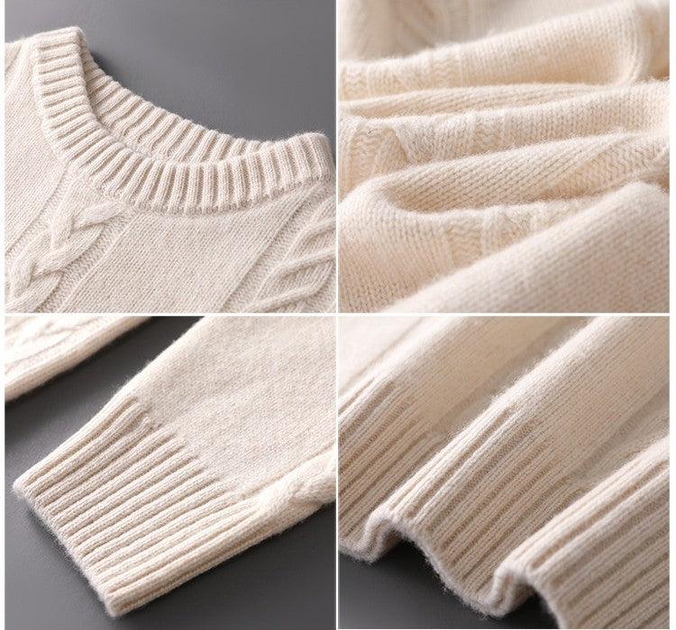 UrbanStoff | Reiner Wollpullover mit Rundhals