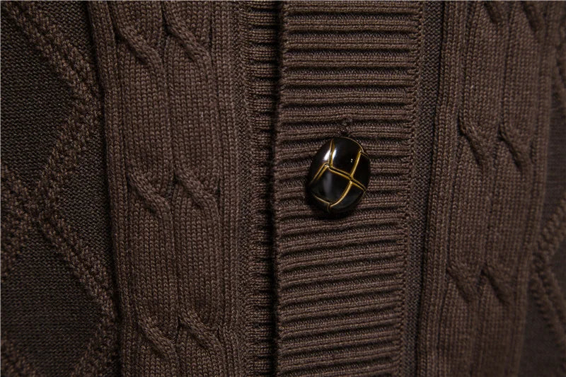 UrbanStoff | Herren Strickjacke Dick Gestrickt