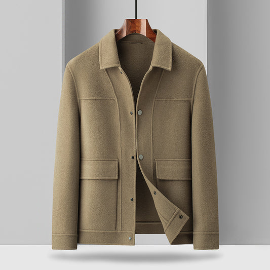 UrbanStoff | Wollmantel mit Umlegekragen