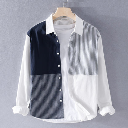 UrbanStoff | Gestreiftes Patchwork-Hemd