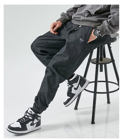 Locker geschnittene Denim Jogger Jeans