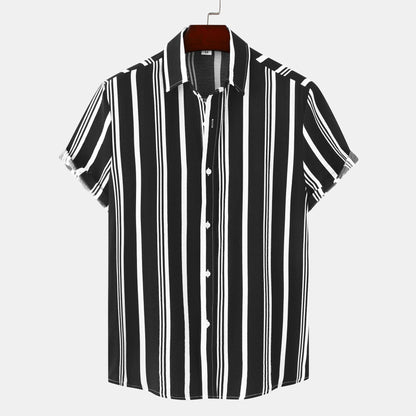 UrbanStoff | Herren Gestreiftes Kurzarmhemd – Lässig