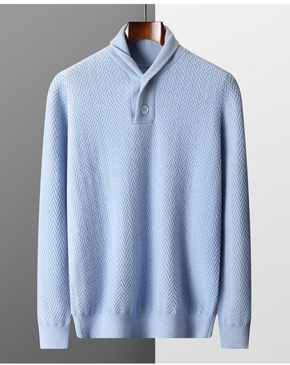 UrbanStoff | Herren Kaschmirpullover mit Reverskragen