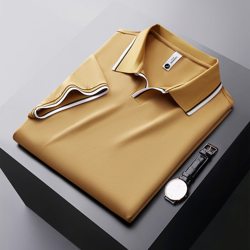 Maulbeerseide Kurzarm-Poloshirt