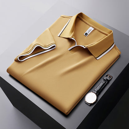 Maulbeerseide Kurzarm-Poloshirt