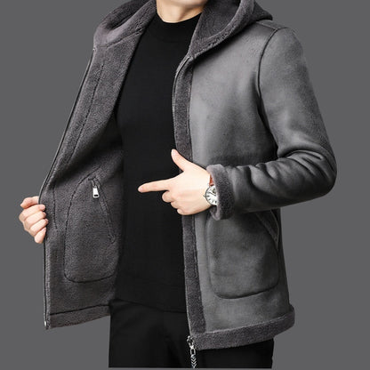 Wendbare Lammwoll-Fleecejacke